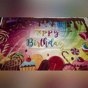 5x3ft Happy Birthday Backdrop Sweet Candy Theme Birthday Party Photography